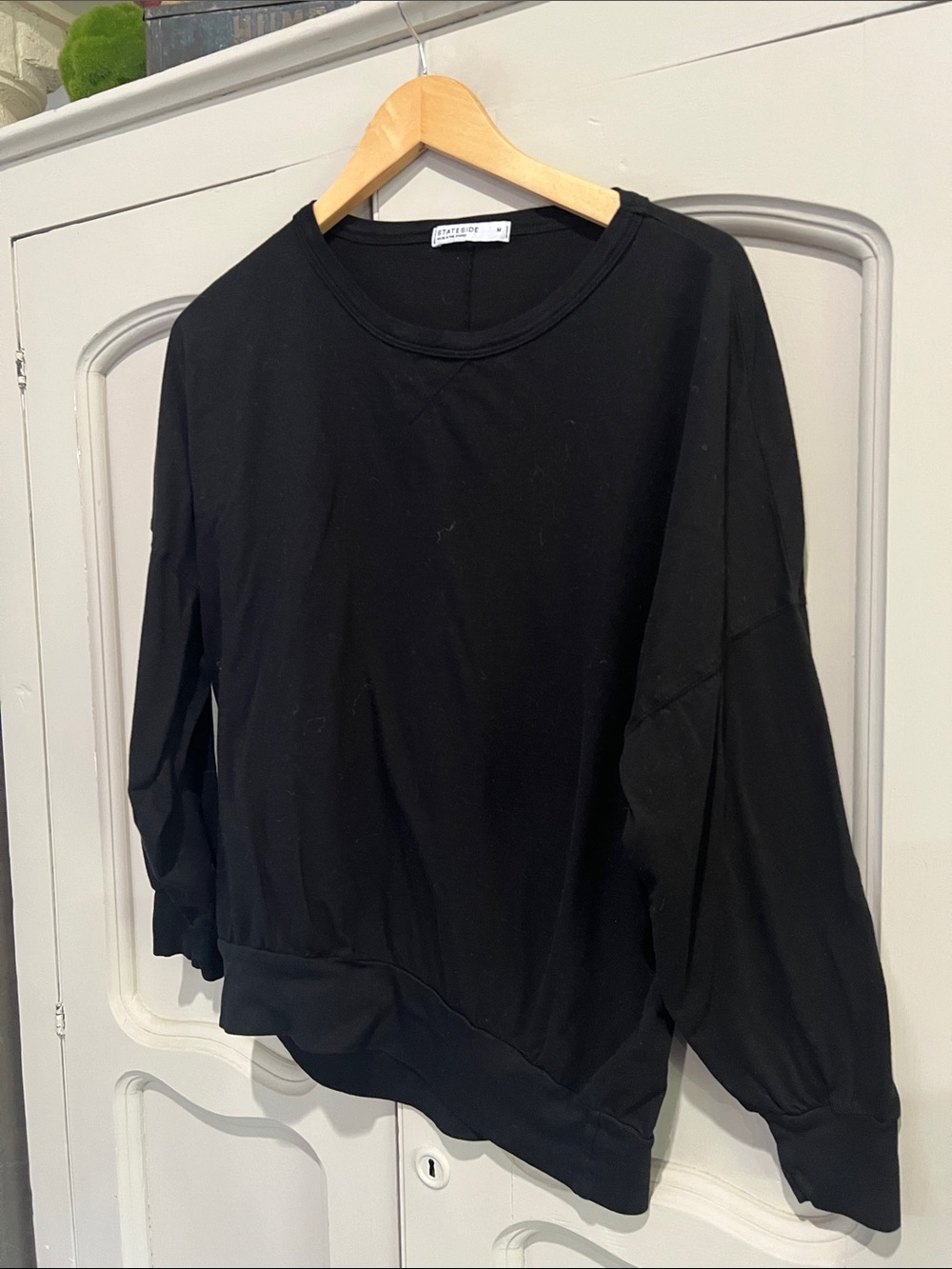 Stateside Black Relaxed Crew Sweatshirt